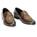The Kingsman Leather Slipons (Brown - Limited Edition #GoldBottom)
