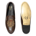The Kingsman Leather Slipons (Brown - Limited Edition #GoldBottom)