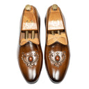 Kesar Crest Patina Leather Slipons (Tan-Brown) (Limited Edition)