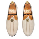 Pasha Velvet Juttis (Beige) — Beige juttis | Modello Domani