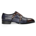 Komodo Patina Leather Monkstraps (Navy Brown) (Limited Edition)
