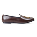 Royal Crest©️ Leather Juttis (Brown)(Patent Copyright Artwork) — Brown juttis | Modello Domani