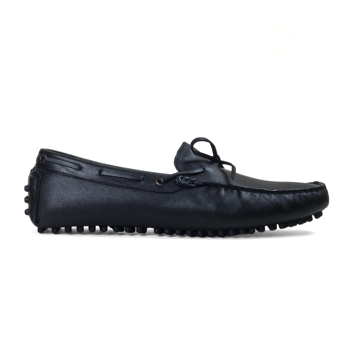 Gommino Leather Bow Loafers (Black)