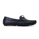 Gommino Leather Bow Loafers (Black) — Black loafers | Modello Domani