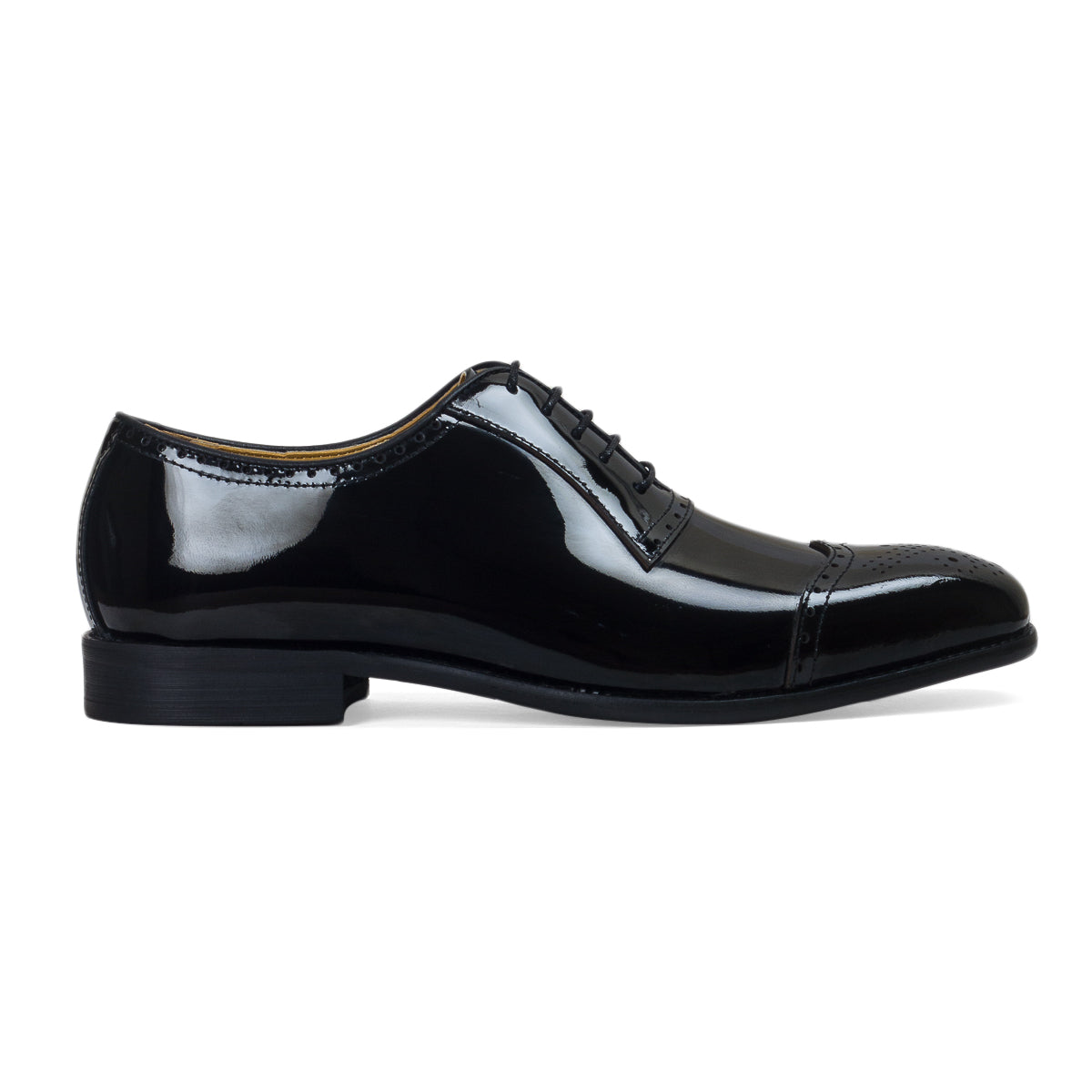 Milano Leather Brogues (Patent Black)