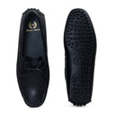 Gommino Leather Bow Loafers (Black) — Black loafers | Modello Domani