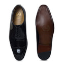 Milano Leather Brogues (Patent Black) — Black shoes | Modello Domani