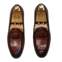 Milano Patina Leather Bowtie Slipons (Patina Tan - Limited Edition) — Tan slipons | Modello Domani