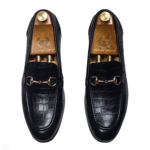 Milano Cordelia Leather Buckle Slipons (Black)