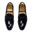 The Santana Leather Slipons (Patent Black - Limited Edition) — Black slipons | Modello Domani