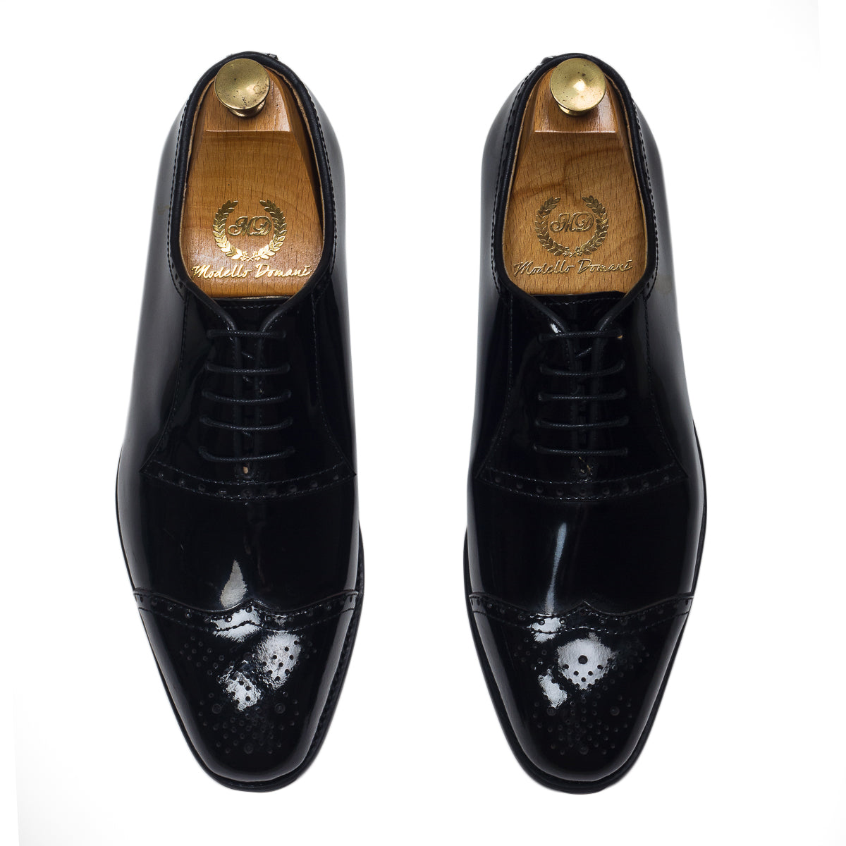 Milano Leather Brogues (Patent Black)