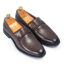 Italian Cut Knot Buckle Slipons (Brown) — Brown slipons | Modello Domani