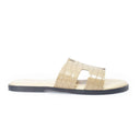 Hades Embossed Slippers (Beige) — Beige slippers | Modello Domani