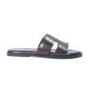 Hades Embossed Slippers (Brown) — Brown slippers | Modello Domani