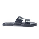 Hades Embossed Slippers (Black) — Black slippers | Modello Domani