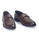 Italian Cut Knot Buckle Slipons (Brown) — Brown slipons | Modello Domani
