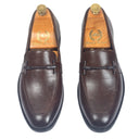Italian Cut Knot Buckle Slipons (Brown) — Brown slipons | Modello Domani