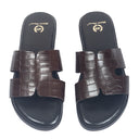 Hades Embossed Slippers (Brown) — Brown slippers | Modello Domani