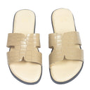 Hades Embossed Slippers (Beige) — Beige slippers | Modello Domani