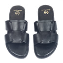 Woven Chunky Slippers (Black) — Black slippers | Modello Domani