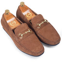 Tuscany Buckle Suede Loafers (Chocolate Brown) — Brown loafers | Modello Domani