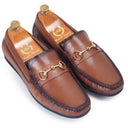 Tuscany Buckle Leather Loafers (Brown Burnish) — Brown loafers | Modello Domani