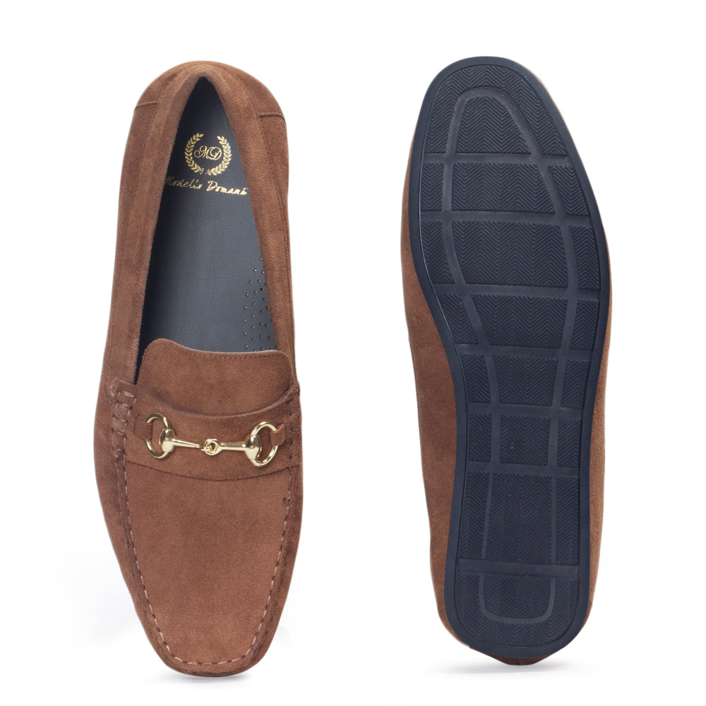 Tuscany Buckle Suede Loafers (Chocolate Brown)