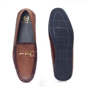 Tuscany Buckle Leather Loafers (Brown Burnish)
