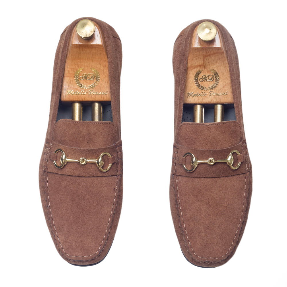 Tuscany Buckle Suede Loafers (Chocolate Brown)