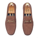 Tuscany Buckle Suede Loafers (Chocolate Brown) — Brown loafers | Modello Domani
