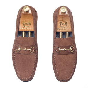 Tuscany Buckle Suede Loafers (Brown)