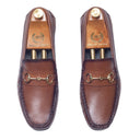 Tuscany Buckle Leather Loafers (Brown Burnish) — Brown loafers | Modello Domani