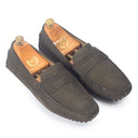 Gommino Suede Penny Loafers (Military Green Mehendi) — Green loafers | Modello Domani