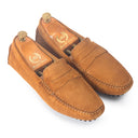 Gommino Suede Penny Loafers (Tan) — Tan loafers | Modello Domani