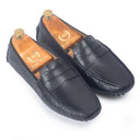 Gommino Leather Penny Loafers (Black) — Black loafers | Modello Domani
