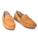 Gommino Suede Penny Loafers (Tan) — Tan loafers | Modello Domani