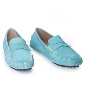 Gommino Suede Penny Loafers (Sky Blue)