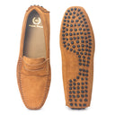 Gommino Suede Penny Loafers (Tan) — Tan loafers | Modello Domani