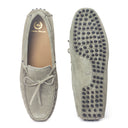Gommino Suede Bow Loafers (Moon Grey - Limited Edition) — Grey loafers | Modello Domani