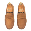 Gommino Suede Penny Loafers (Tan) — Tan loafers | Modello Domani