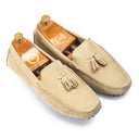 Gommino Suede Tassel Loafers (Beige) — Beige loafers | Modello Domani