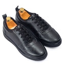 DOMS Comfort Leather Sneakers (Black) — Black sneakers | Modello Domani