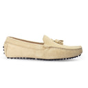 Gommino Suede Tassel Loafers (Beige) — Beige loafers | Modello Domani