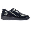 DOMS Comfort Leather Sneakers (Patent Black) — Black sneakers | Modello Domani