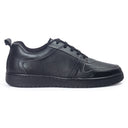 DOMS Comfort Leather Sneakers (Black) — Black sneakers | Modello Domani