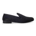 Classic Plain Velvet Slipons (Black) — Black slipons | Modello Domani