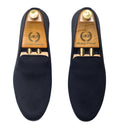 Classic Plain Velvet Slipons (Black) — Black slipons | Modello Domani
