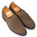 Palermo Suede Penny Slipons (Olive Green) — Green slipons | Modello Domani