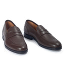 Palermo Leather Penny Slipons (Brown) — Brown slipons | Modello Domani