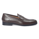 Palermo Leather Penny Slipons (Brown) — Brown slipons | Modello Domani